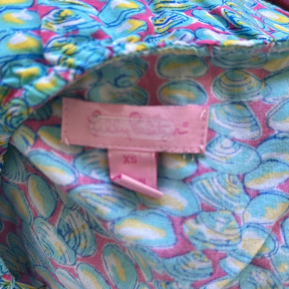 Lilly Pulitzer Kalen Clam Patterned Ruffle Dress extra Small - Picture 7 of 8